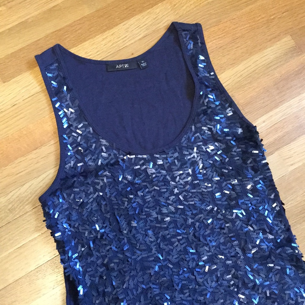 Sparkly navy blue tank top
